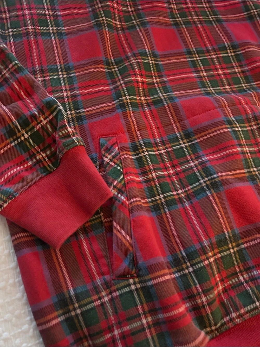 GAP Teen size 18-20 Red Plaid Hooded Sweatshirt